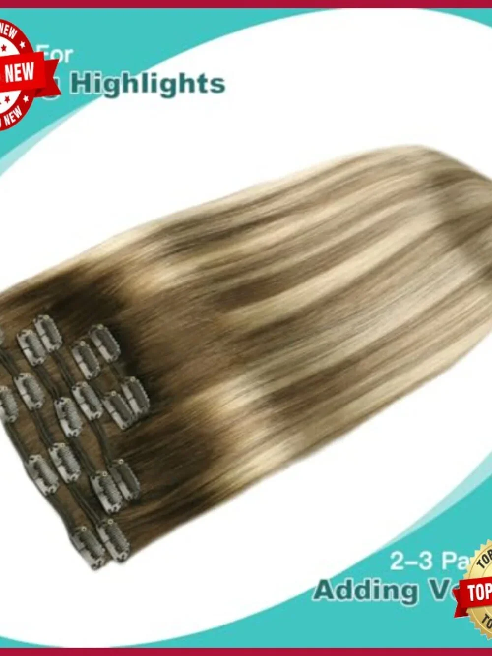 14 Inch Human Hair Clip-In Extensions 6 Piece Set 100g Balayage